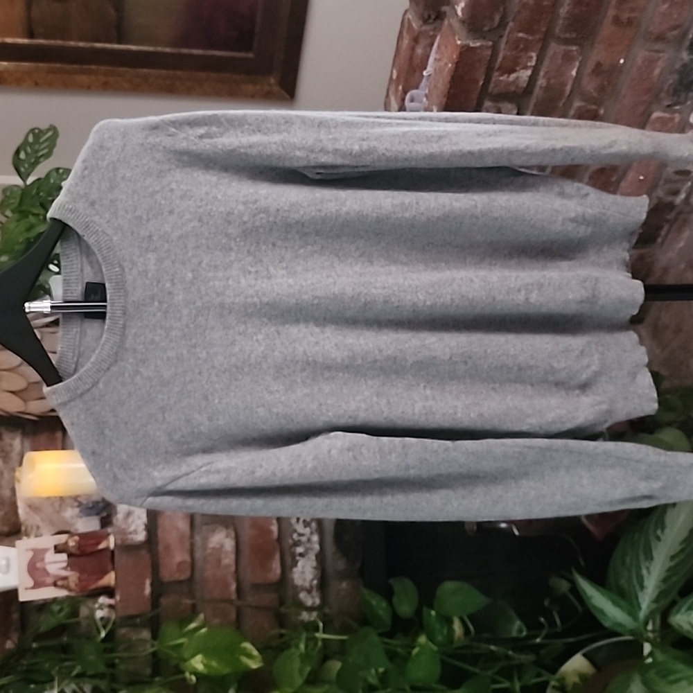 J.Crew Cariaggi Preppy Italian Cashmere Sweater Heather Gray Crewneck Pullover